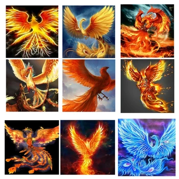

fire Phoenix 5D Diamond Painting animal Full Square Diamond Embroidery Divine Bird Pictures Diamond Mosaic needlework home decor