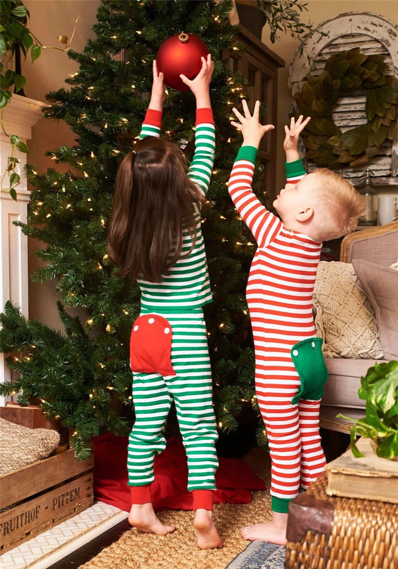 

Newborn Baby Kids Boys Girls Xmas Pajamas Cotton Romper One Piece Sleepwear Set