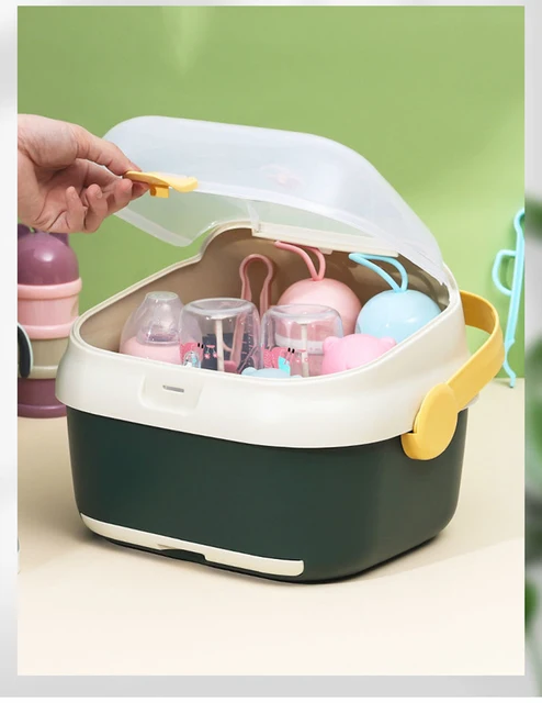 Multi Functional Baby Feeding Bottle Drain Rack Portable Cleaning Dryer  Baby Milk Bottle Dryer Storage Holder with Drain Tray