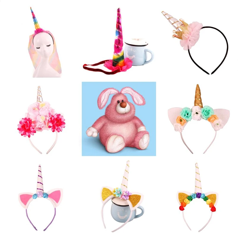 10 Kids Unicorn Disposable Tableware Happy Birthday Party Supplies Festival Decoration Event Favor Gender Reveal Girls Pink