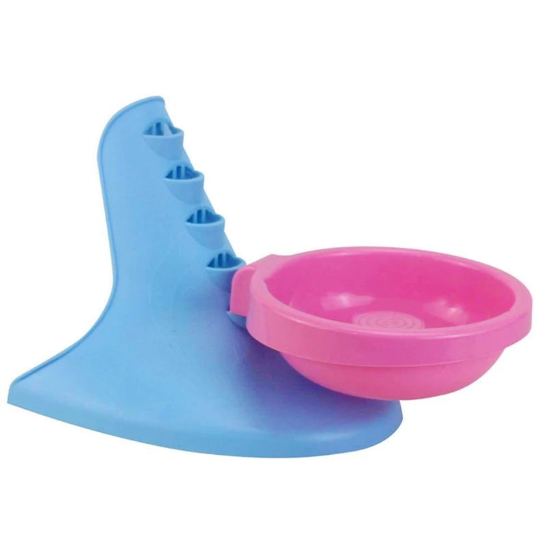 Pink and Blue Миски для домашних животных Регулируемая высота миски для собак лестница-типизированная Кормление шейных позвонков Защитная чаша для кошек собак продукт для кормления - Цвет: Pink and Blue