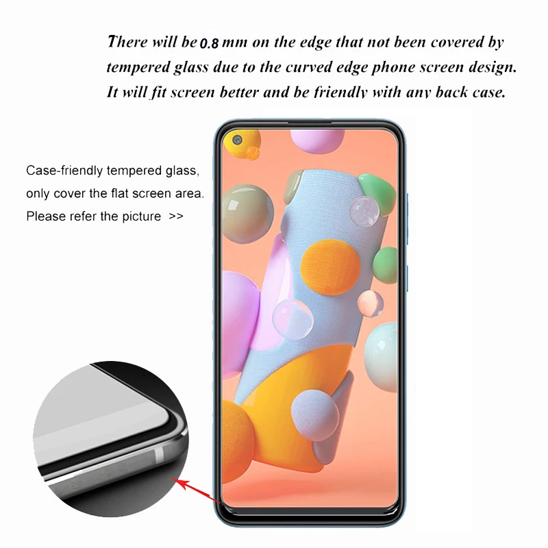 3Pcs For Samsung Galaxy A11 Tempered Glass Screen Protector For