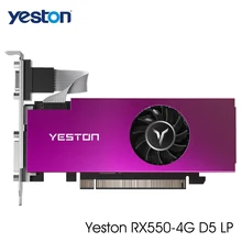 Yeston-tarjeta gráfica Radeon mini RX 550 GPU, 4GB, GDDR5, 128bit, para ordenador de escritorio, vídeo de PC, compatible con VGA/DVI-D/HDMI, PCI-E 3,0