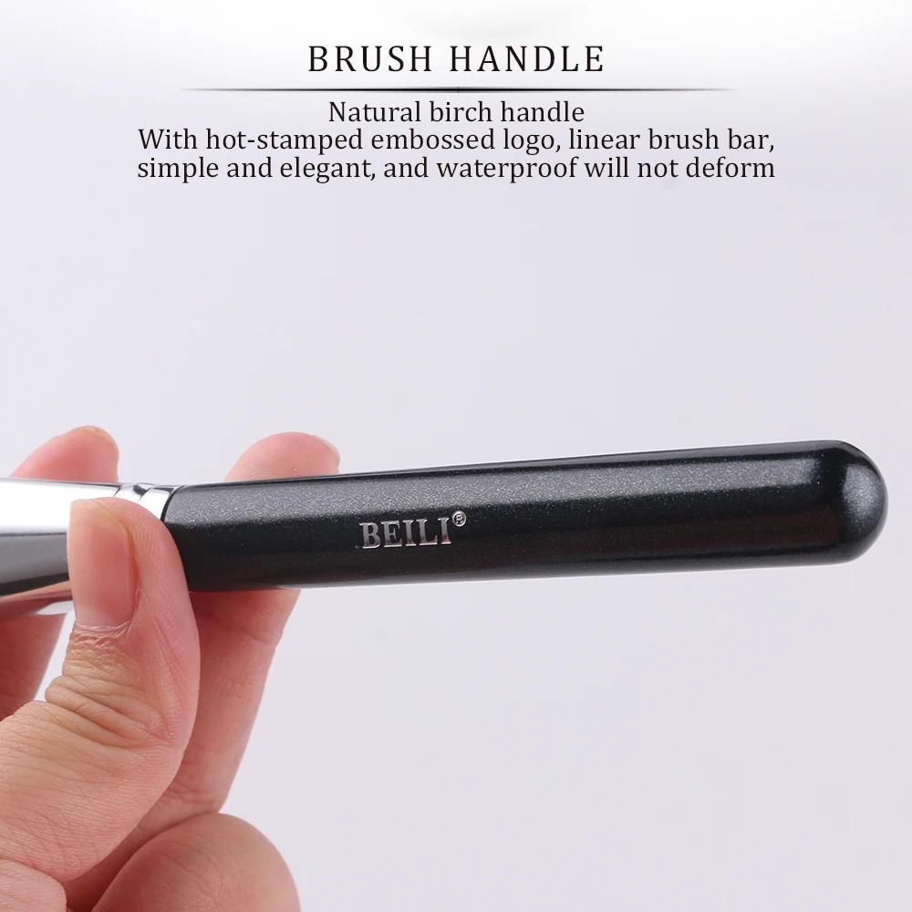 1 PCS Black Big Loose Powder Makeup Brush Professional Soft Foundation Highlight Wool Fiber Kabuki Brush Beauty Tools