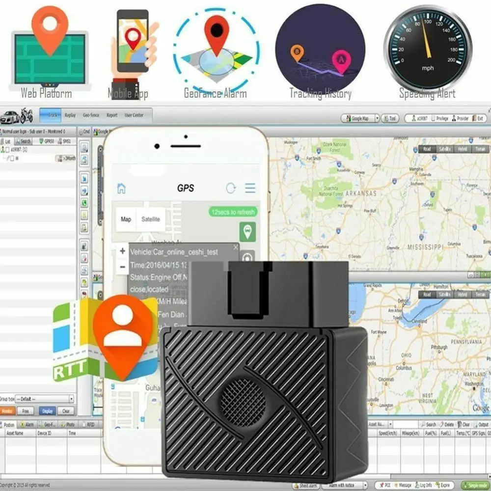 OBD II gps-трекер 16PIN OBD Plug Play Car GSM OBD2 устройство слежения gps локатор OBDII с онлайн-программным обеспечением IOS Andriod APP