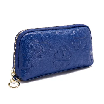 

Hot Women Clutch 2020 New Wallet Genuine Leather Purse Female Long Wallet Zipper Round Ladies Coin Purse For iPhone 8