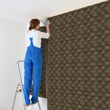  Black Wallpaper Peel and Stick Geometric Contact Paper Self Adhesive Wallpaper Feather Design Cabinets Shelf Drawer Vinyl Film 