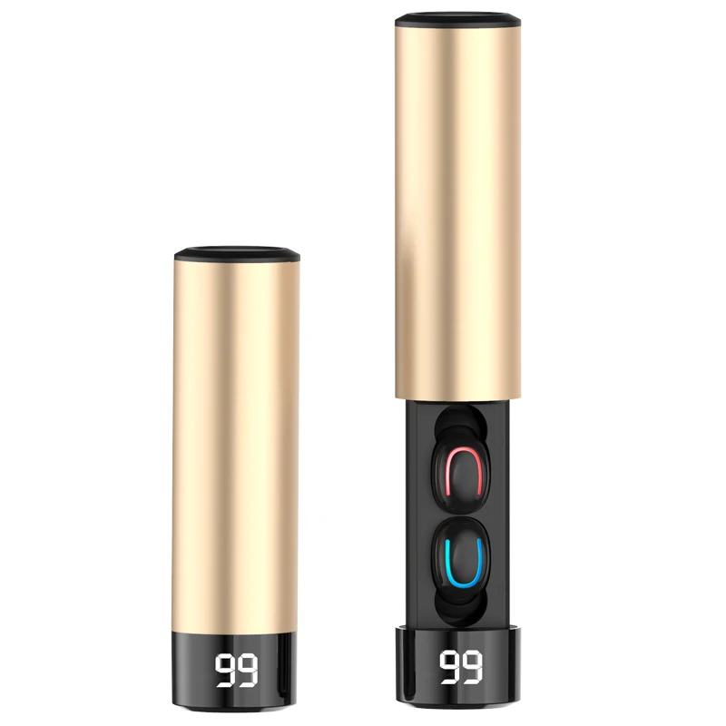 Золотой Q67 bluetooth-гарнитура 3D стерео мини-гарнитура 5,0 с микрофоном спортивные водонепроницаемые беспроводные наушники Автоматическое Сопряжение гарнитура - Цвет: Золотой