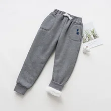  Boys Winter Pants Sports Warm Trousers Berber Fleece Kids Thick Pants Children Long Trousers For 4-14 Years Kids Causal Pants 