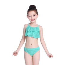 SHEKINI/купальный костюм в горошек из двух предметов; детский купальник бикини для маленьких девочек