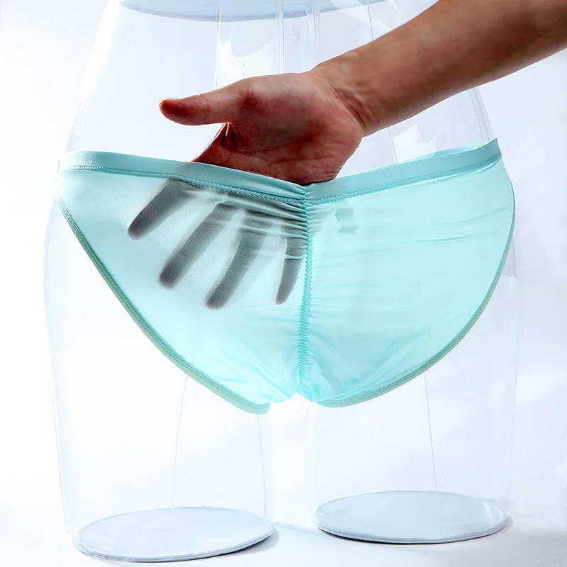 9 Color Sexy Ultra-thin Milk Silk Bag Scrotum with Separate Buttocks Style Men's Briefs DOYEAH 5045