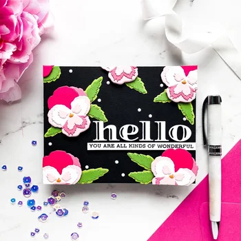 

2019 DIY New Layer Metal Cutting Dies and Scrapbooking For Paper Making Flower Pleasant Pansy 3D Die Embossing Frame Card Dies