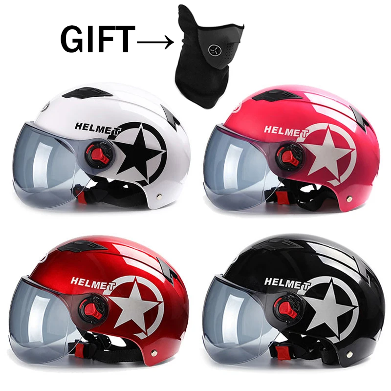 

Motorcycle Helmet Scooter Bike Open Face Half Baseball Cap Anti-UV Safety Hard Hat Motocross Helmet Multiple Color Protect