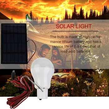

15W 150 Portable Solar Power LED Bulb Solar Powered Light Charged Solar Energy Lamp Outdoor Flashlight Camp Tent Fishing Light