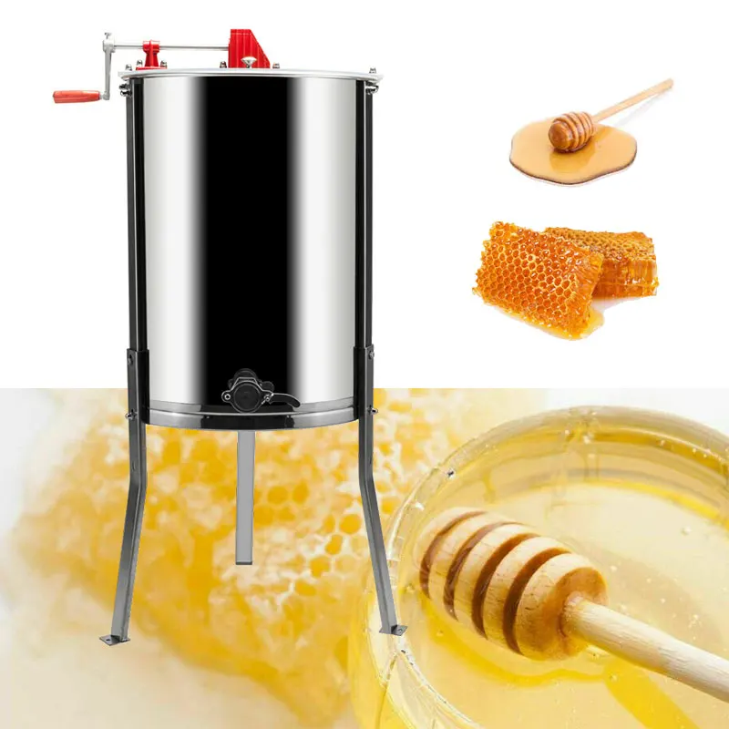Нержавеющая сталь большой 4 центрифуга для откачки меда из рамок ручного пчеловодства оборудование 1 шт