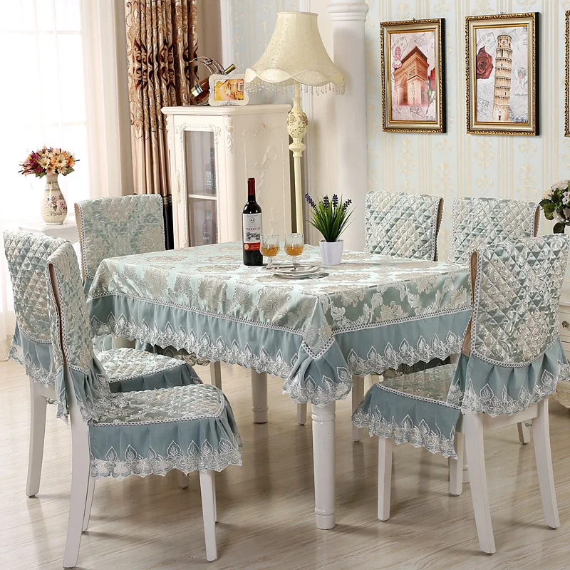 

High Quality Tablecloths with Chair Covers Mats Embroidered Tablecloth For Table Wedding Home Coffee Table Cloth Cover