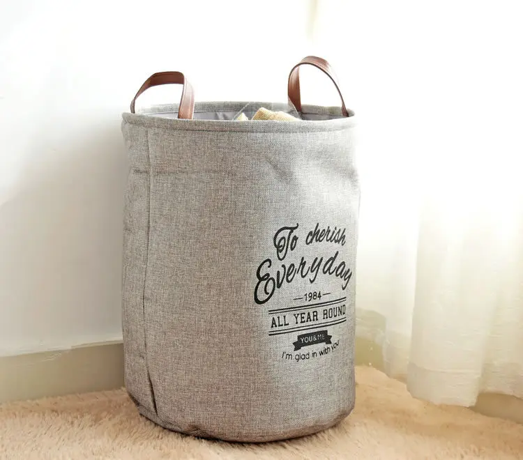 High quality Basket Stand Laundry Basket Toy Storage Box Large Bag Cotton Washing Dirty Clothes Big Basket Organizer Bin Handle (11)