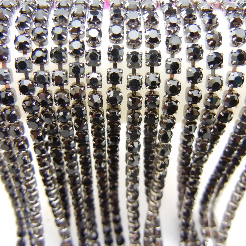 10 ярдов/рулон черный клей стразы 2 мм 5 8 3 4 мм|black rhinestones|sew onrhinestones black |