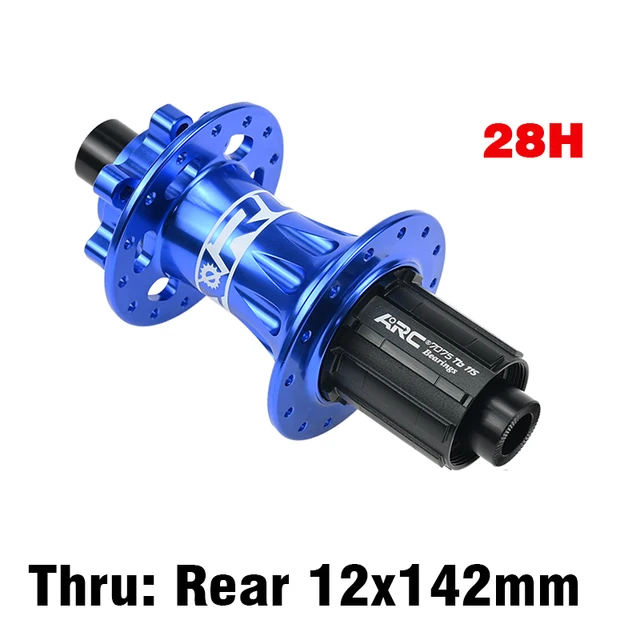 ARC Newest 28 Holes Mountain Bike Hub Disc Brake Aluminum Alloy Bicycle Hub 4 Pawls 48 Clicks Front Hub Rear Hub Warranty 1 Year 28H Rear Thru