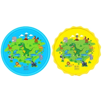 

67 inch Inflatable Sprinkler Play Mat Dinosaur Splash Pad Wading Pool for Learning Kids Babies Toddlers Outdoor Fun Water Toys