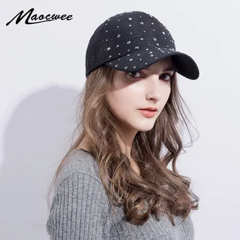 

Baseball Cap Sunhat Adjustable Hip-Hop Hats Lady Rhinestone Snapback Hat Cap Solid Color Black Casual Diamond Outdoor tourism
