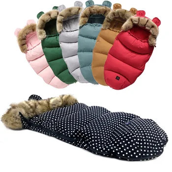 

Winter Baby Sleeping Bag For Baby Stroller Envelopes Winter Thick Warm Sleepsacks Waterproof Sleepsack Infant Footmuff Pram