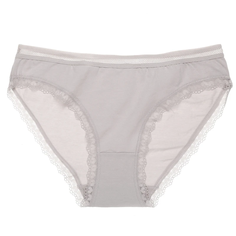 Light Khaki Женское нижнее белье, кружевные сексуальные трусики, цветочные интимные трусы больших размеров, женские трусы, деликатная прострочка, хлопчатобумажная ткань, 8 цветов - Цвет: Light Khaki