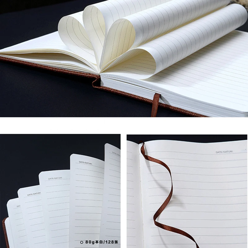 A5 Buckle Bullet Journal Notebook stationery Leather business meeting record Paper Line page Notepad Planners School agenda