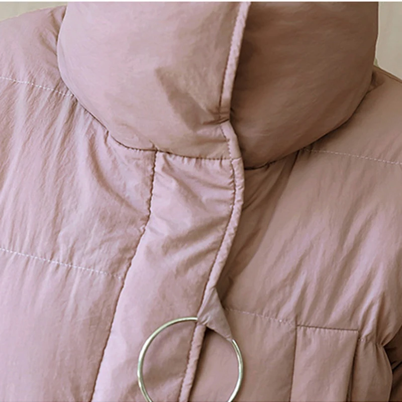 Женская короткая куртка Parkas Mujer зимняя куртка пальто модное осеннее однотонное Теплое повседневное пуховое пальто с подкладкой Женское пальто