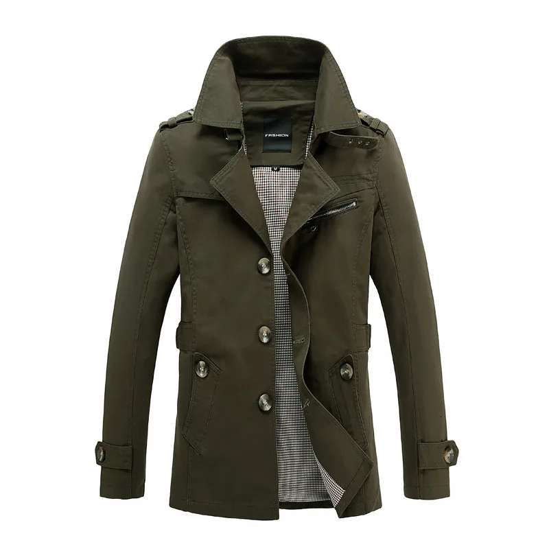 Autumn Men's Leisure Time Windbreaker Man Long Fund Long Sleeve Windbreaker Loose Coat Men's Wear Overcoat 1366