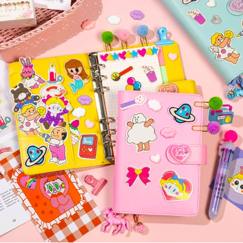 Прекрасный Ноутбук Комплект Простой Цвет ежедневнике розовый блокнот Kawaii