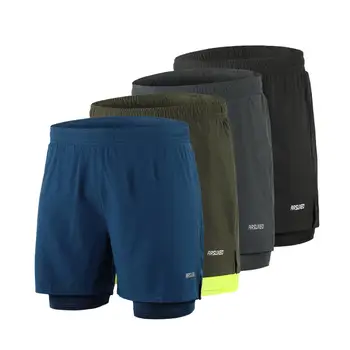 

Joggers Shorts Mens 2 in 1 Short Pants Gyms Fitness Bodybuilding Workout Quick Dry Beach Shorts Male Summer Sportswear Bottoms