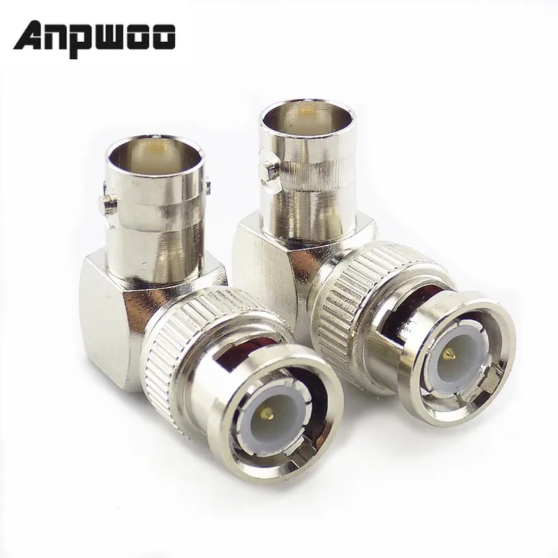 1 Pc BNC adaptador de conector macho en forma de L en ángulo recto a BNC hembra conectores de adaptador de Video de seguridad CCTV sistema de vigilancia
