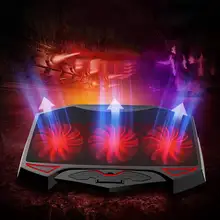 11 14-17 дюймов, Тетрадь кулер с 3 вентилятор с высокими скоростями светодиодный бесшумный Регулируемая подставка для ноутбука охлаждающая подставка Dual USB держатель