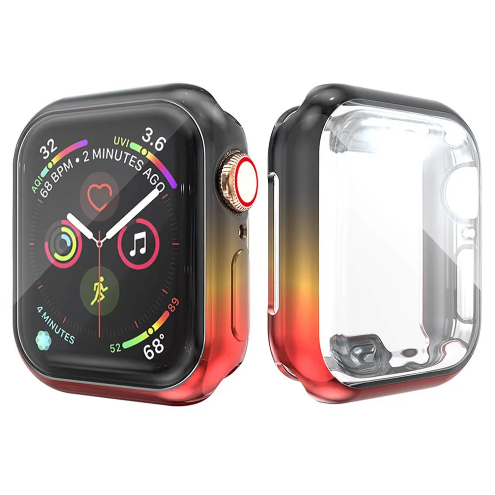 5 шт. модный градиентный цветной защитный чехол для часов Apple Watch 5 4 чехол 44 мм 40 мм ТПУ защитные аксессуары для часов