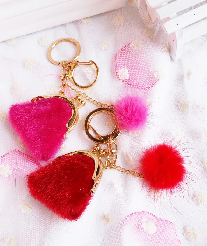 Зимняя цветная норковая меховая креативная xiao qian jia сумка для ключей орнамент аксессуары с бахромой