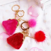Зимняя цветная норковая меховая креативная xiao qian jia сумка для ключей орнамент аксессуары с бахромой