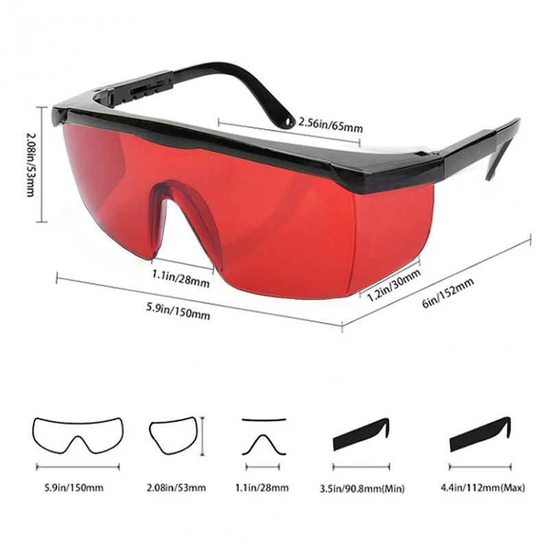 Enhancement Laser Protection Eyeglass Green Red Light Laser Visible Goggle Glass with Box Leg Adjustable Laser Level Accessorie