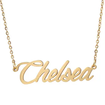 

Personalized Fashion Necklaces Jewelry Gifts Stainless Steel Engraving Gold English Name Necklace Customized Birthday Gift