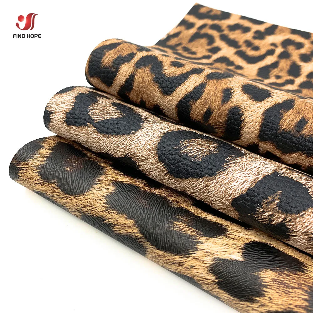 Leopard Print Faux Leather Fabric for DIY Crafts and Accessories