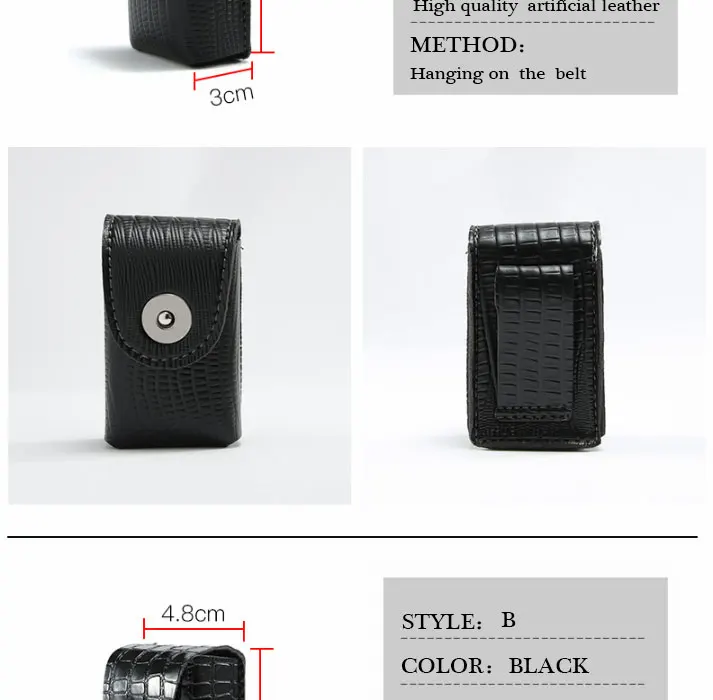 men and women cross section folding reading glasses set box portable hanging belt magnetic buckle Leather glasses case