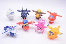 8Pcs/set MINI Anime Super Wings Model Mini Planes toy Transformation Airplane Robot Action Figures superwings toys for children i wonder why planes have wings