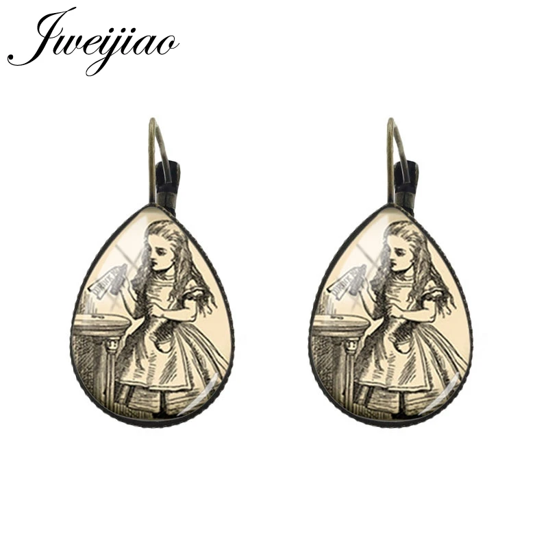 JWEIJIAO, женские серьги, слеза, капля воды, серьги, клипса, стекло, картина маслом, chaim, классические женские ювелирные изделия, изысканный подарок D265 - Окраска металла: D263