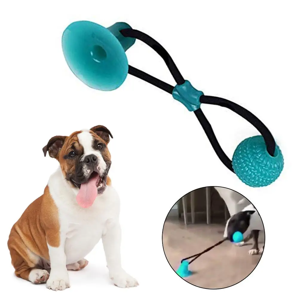 Multifunction Pet Molar Bite Toy With Suction Cup Cat Toy Multi-function Pet Molar Cleaning Tooth Ball Dog Toy
