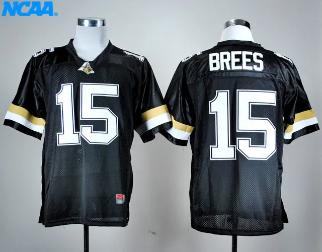 Новое поступление высокое качество Drew Brees#15 футболка колледжа Джерси S-XXXL