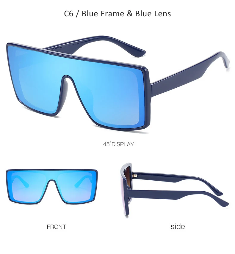 YOK'S негабаритный плоский верх цельные солнцезащитные очки для влюбленных градиентная белая бежевая оправа коричневые линзы очки Панк ветрозащитные очки WN1371