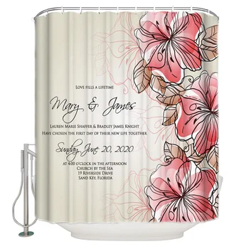 

Rose Flower Postcard Petals Shower Curtain Waterproof Curtains Polyester Bath Curtain