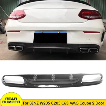 

For C205 Carbon Fiber Rear Bumper Lip Spoiler Diffuser for Benz W205 Coupe 2 DOOR C200 C220 C350 C43 AMG 2015 - 2022