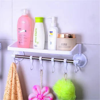 

1 PC bathroom hanger hooks durable Wall Vacuum Rack Suction Cup 6 Hooks Towel Bathroom Kitchen Holder Sucker Hanger storage