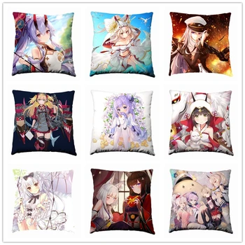 

Azur Lane Silk Pillowcase 40x40cm Pillow Case Cover Seat Bedding Cushion